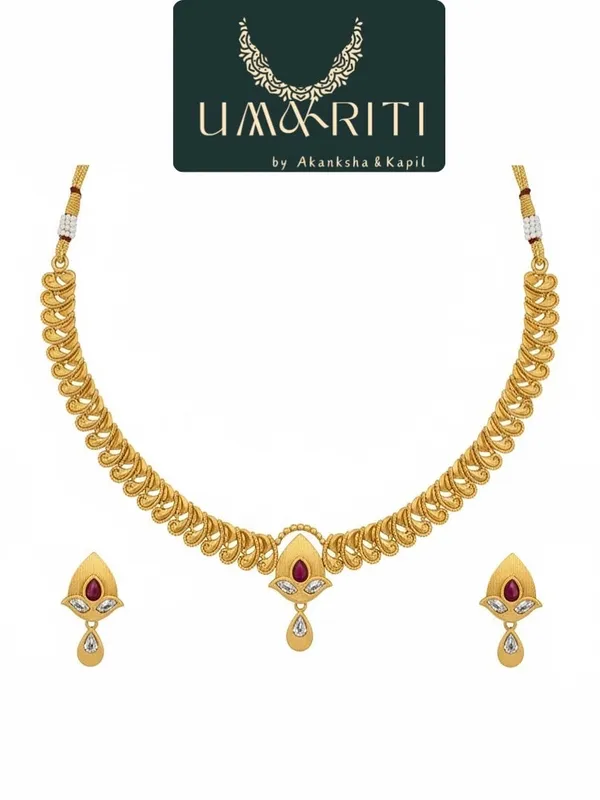 Gold_Golden_Bloom_Necklace_Set_For_Women